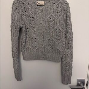 Lucky Brand Gray Knit Cardigan